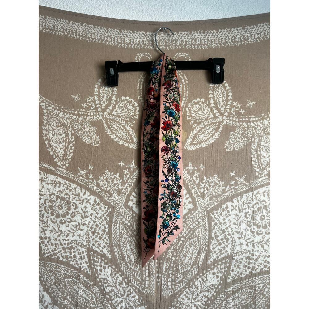 Christian Dior Pink D-Millefiori Mitzah Printed Silk Bandeau Scarf - Picture 2 of 9